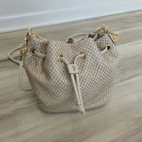 Victoria’s Secret Limited Edition Gold Mesh Rhinestone Bucket Crossbody - NWOT - Picture 2 of 9
